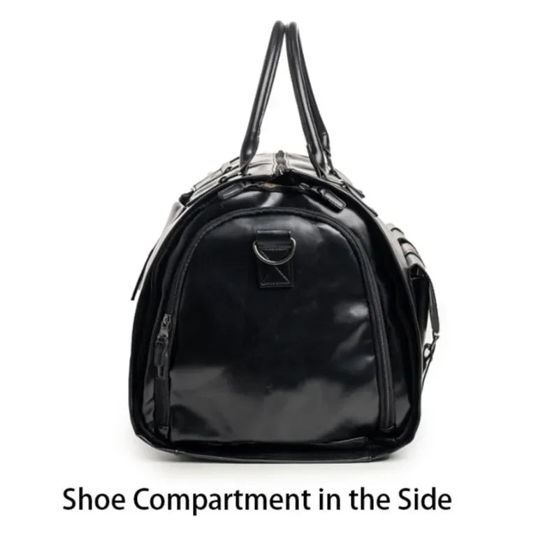 PU Leather brand men Business Travel luggage bag business Waterproof Large Convertible 2-in-1 Hanging Luggage Duffel Suit Bag