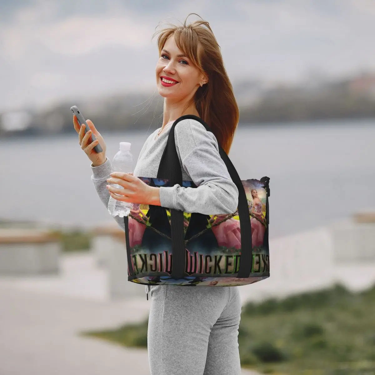 Custom W-Wickeds Funny Turn Round Tote Bag for Women Big Capacity Classical
 Beach Gym Travel Bags
