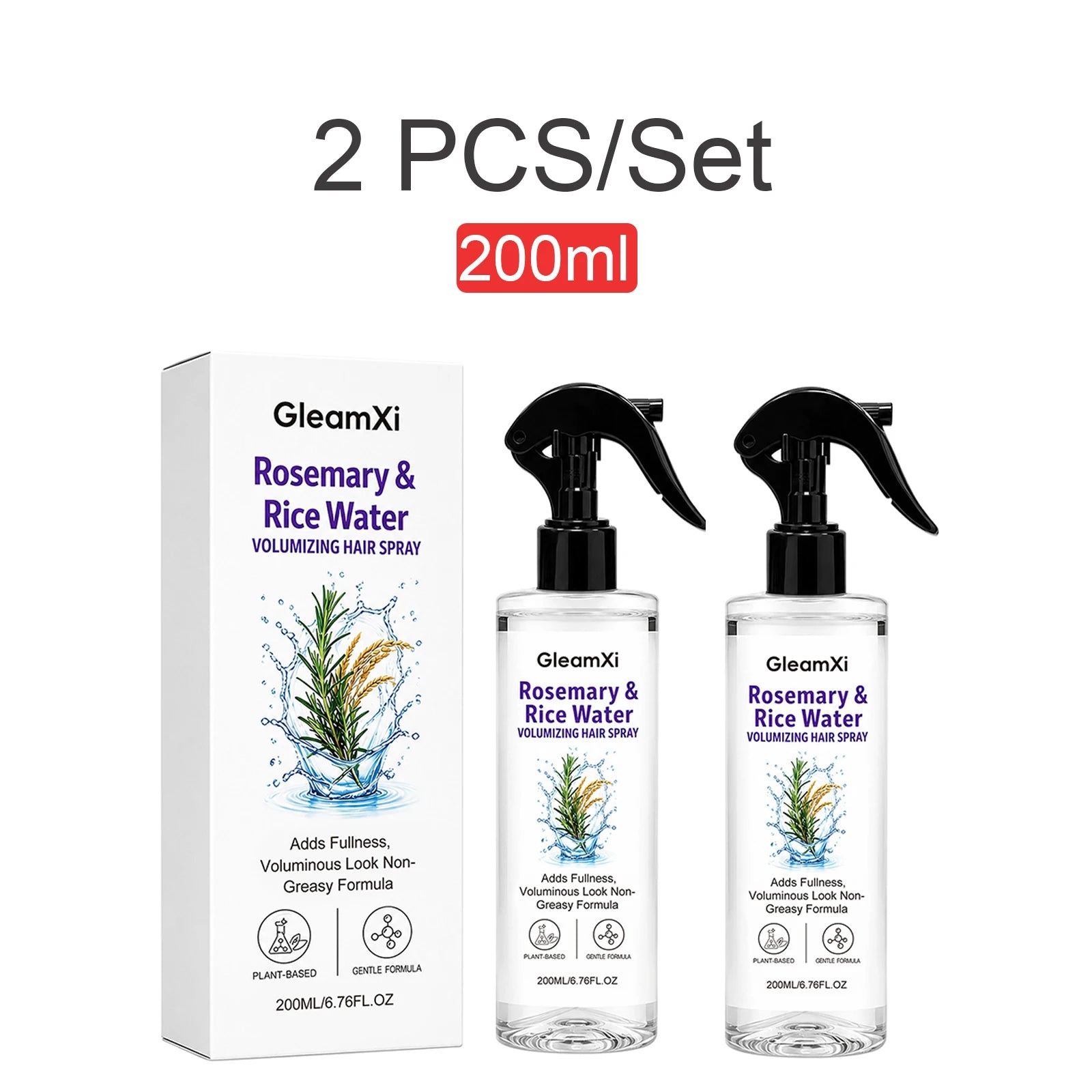 Rosemary Rice Water Volumizing Hair Spray Non Greasy Quick Absorption Smooth Nourish Flat Hair  Softer Smoother-Looking Hai