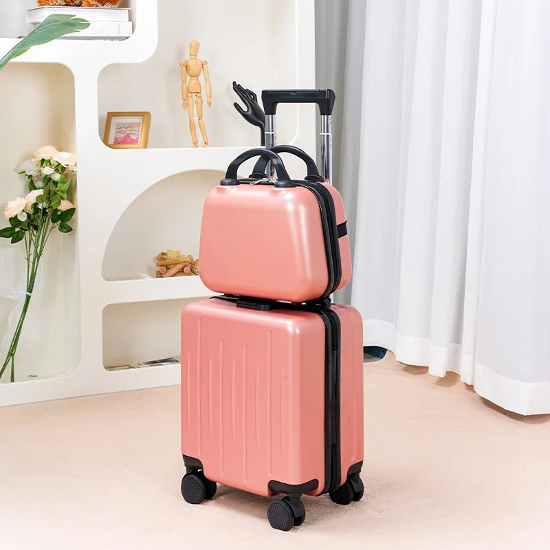 14-Inch Lightweight Mini Password Box Unisex Portable Luggage Set Carry-On Suitcase for Air Travel Check-In Bag 14 inch carrier