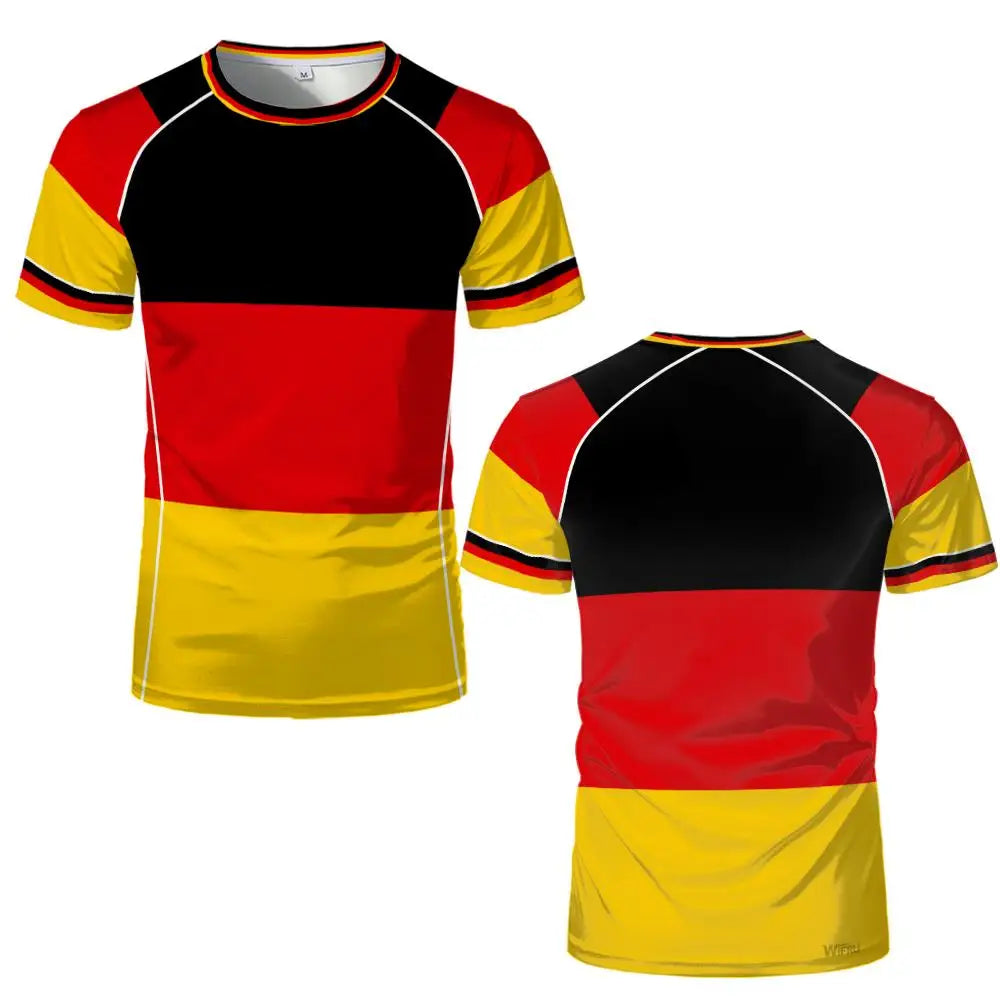 Germany National Flag Map T-Shirt Men Women 3D Print Breathable Outdoor Sports Football Jersey Tee Casual Streetwear O-neck Tops