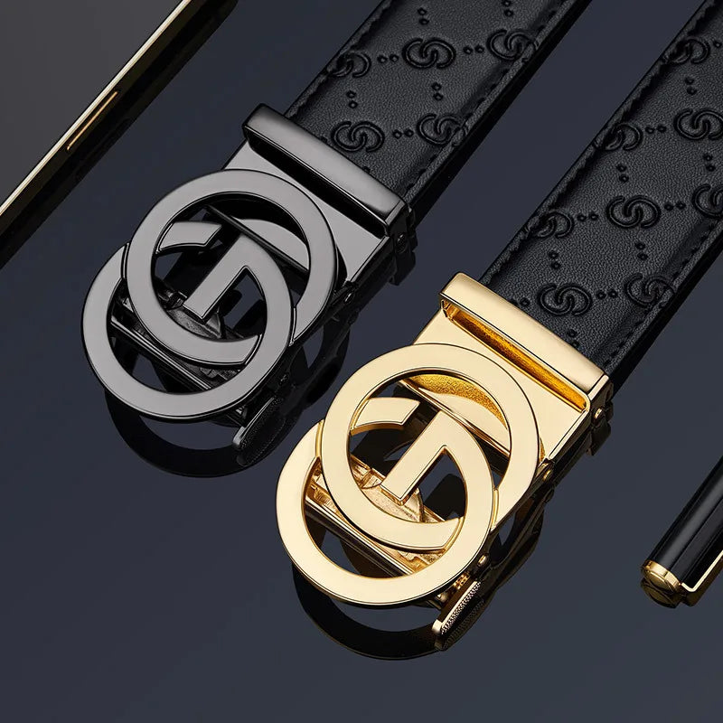 2025 High Quality New 3.4cm Belt women Luxury Automatic Buckle Leather Strap for men Belt Designers Brand Male Belt for jeans