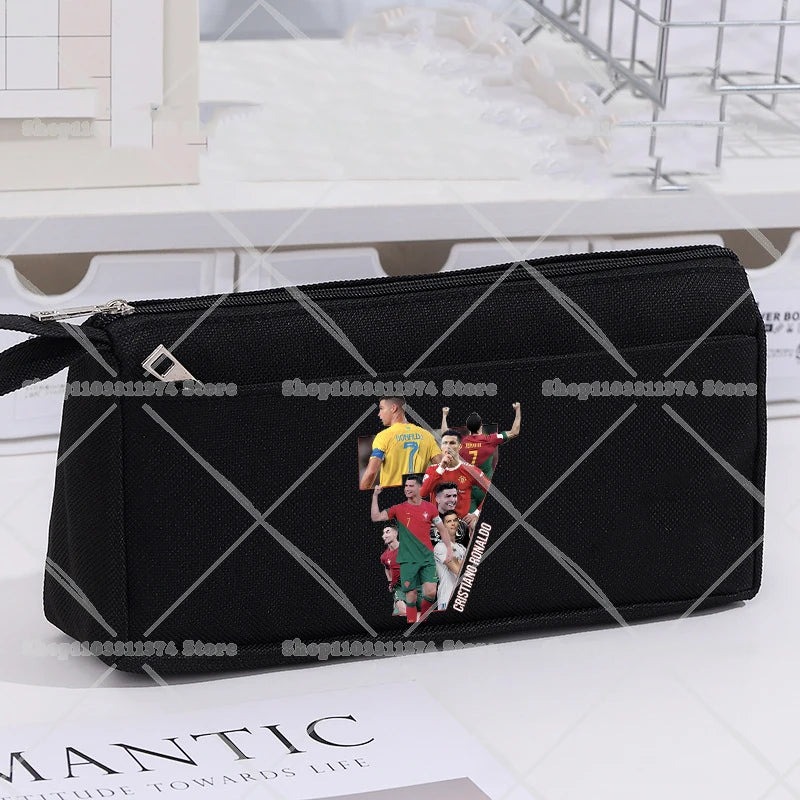 CR7 Pencil Cases Cartoon Football Star Ronaldos Large Pen Bags Fashion Boys Girls Pencil Bag School Stationery Supplies Gift New