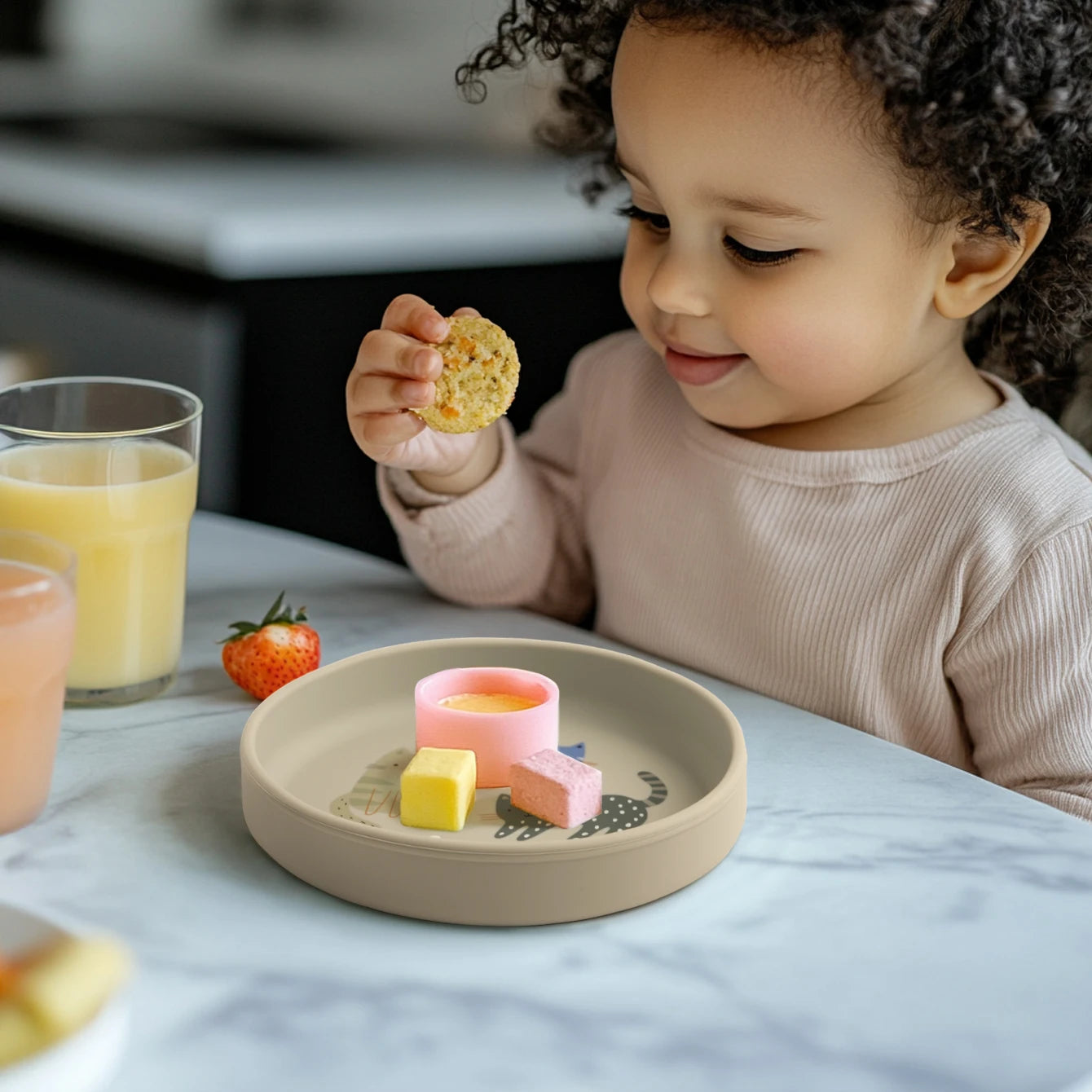 1PCS Dinosaur Silicone Baby Plate BPA Free Cartoon Food Tray For Toddlers Self Feeding Training 6M+ Easy Clean Tableware
