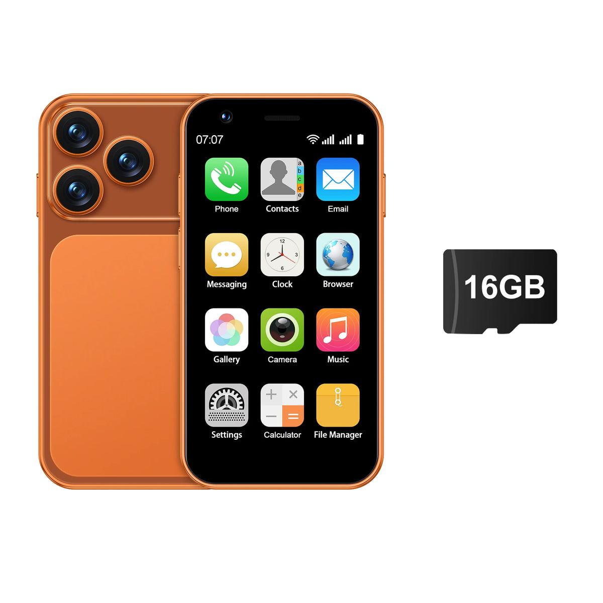 SERVO 18SE Mini Smartphone Android OS 3.0" Fullview Display 3G Cellular 2GB+16GB Face Unlock Small Mobile Phones GPS Play Store
