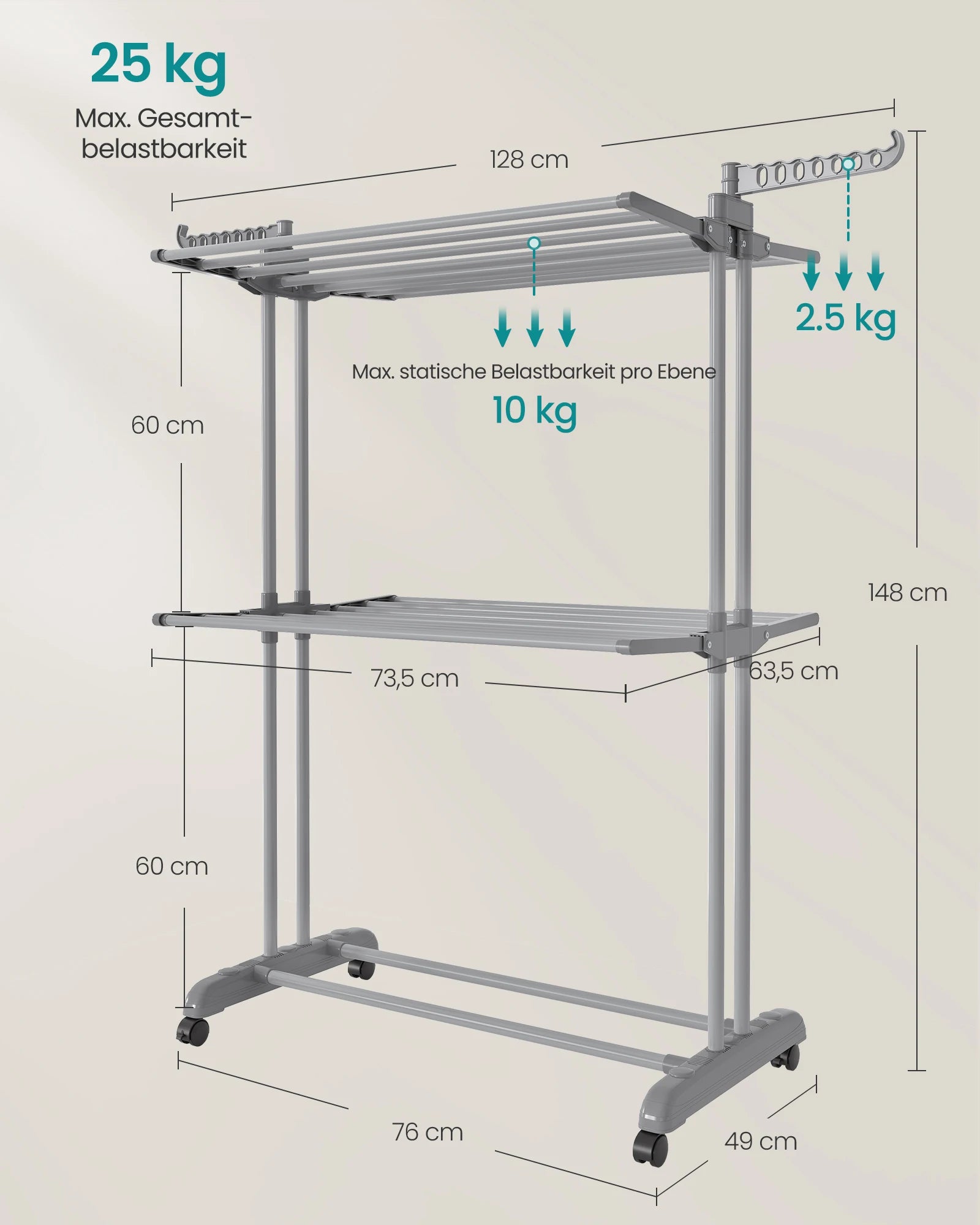 SONGMICS clothes dryer Booth dryer 3 Layers Wing clothes dryer Folding Wing Simple Construction Indoor Outdoor