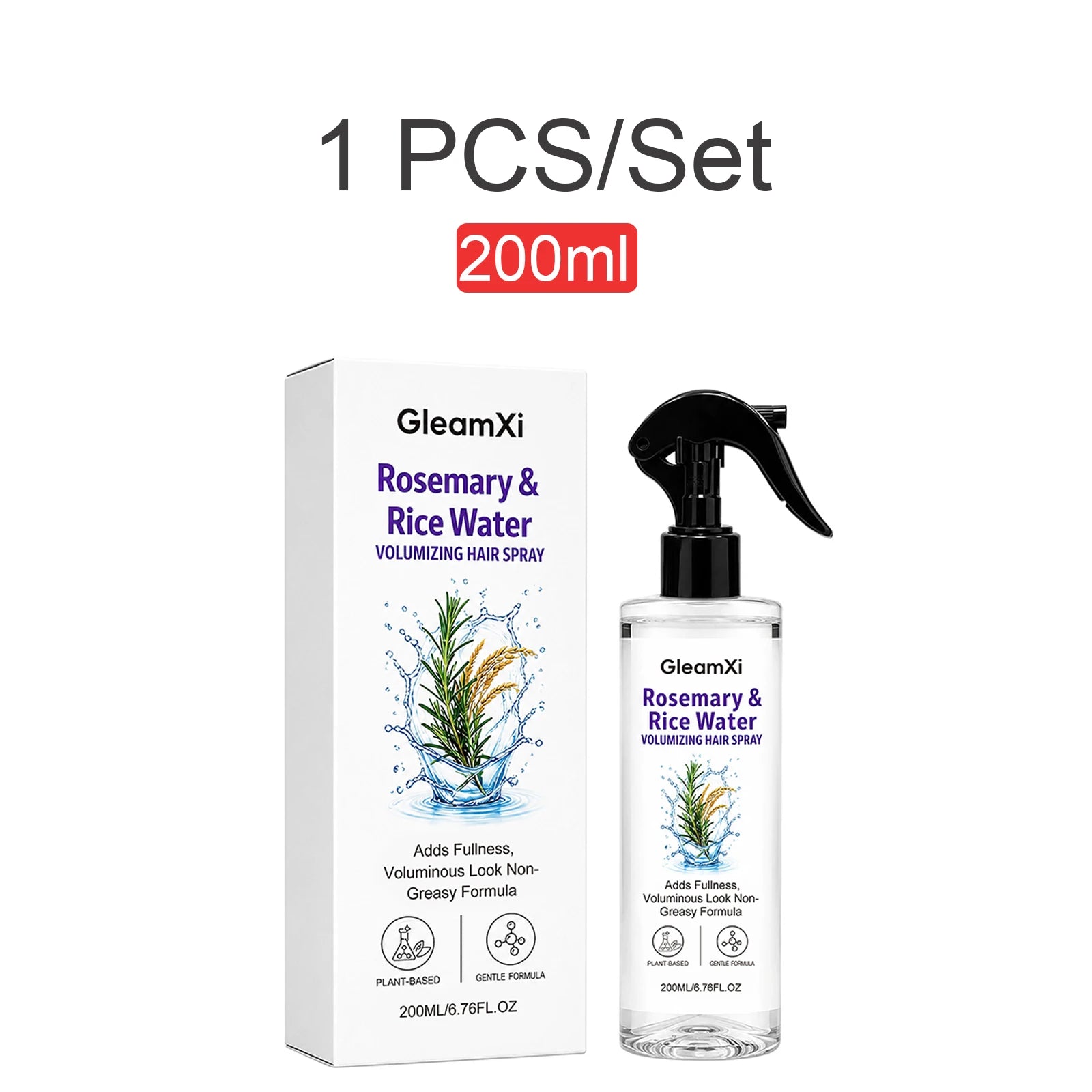 Rosemary Rice Water Volumizing Hair Spray Non Greasy Quick Absorption Smooth Nourish Flat Hair  Softer Smoother-Looking Hai