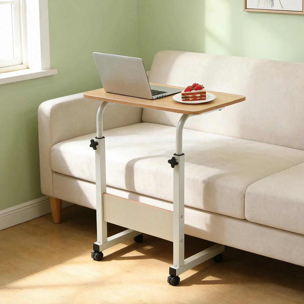 Freestanding Mobile Laptop Desk with Wheels, Adjustable Computer Desk, Load-bearing Capacity about 33.07 Lbs