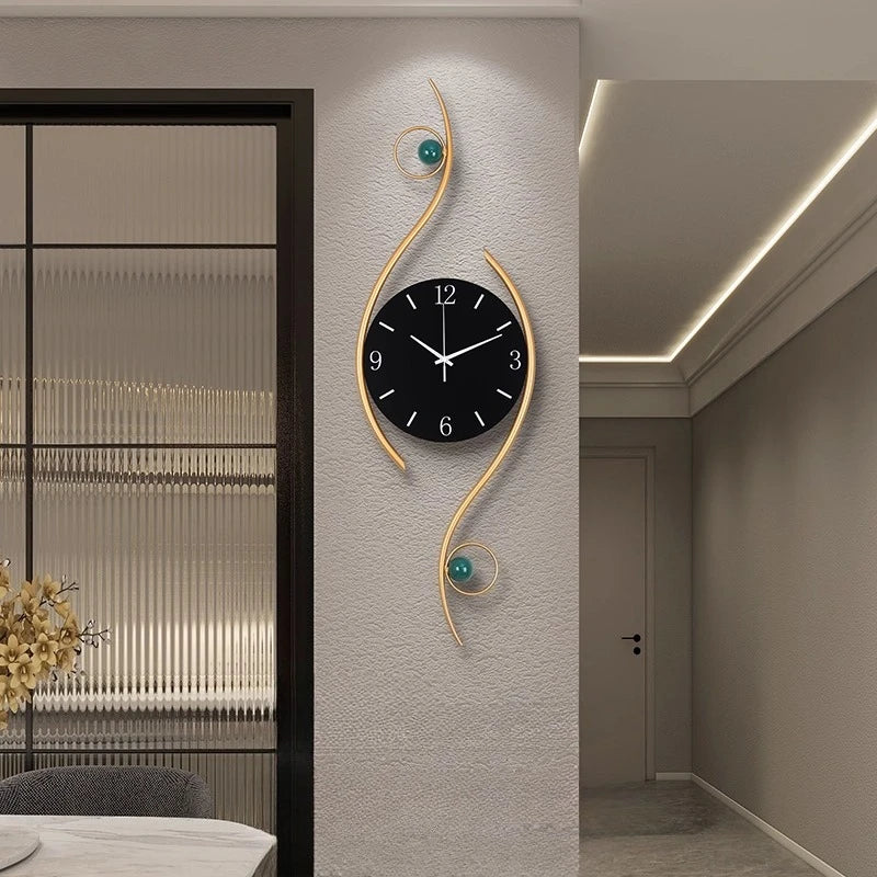 Bedroom Classic Wall Clock Office Chic Black Electronic Gold Wall Clock Modern Art Reloj Cocina Pared Home Decorating Items