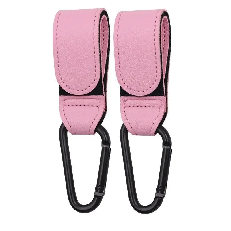 Wholesale 2pcs PU Leather Hook for Baby Stroller Pram Rotate 360 Degree Rotatable Cart Organizer Pram Hook Stroller Accessories