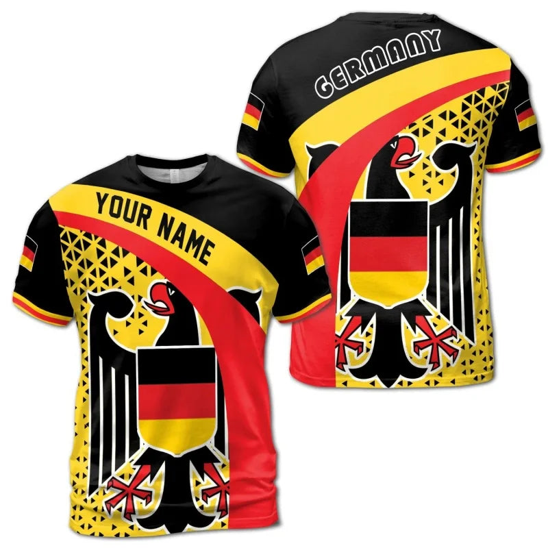 3D Printed Germany Emblem T-Shirt For Men German Unification Day Pattern Tees Summer Casual Street O-Neck Short Sleeve T Shirts