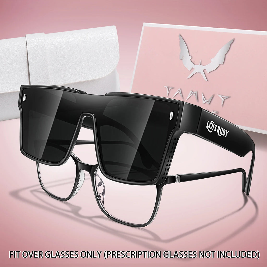 Men's Oversized Square Sunglasses Fit over Lens Myopic Eyeglasses for Prescription Wear Driving Fishing Bicycle Goggles