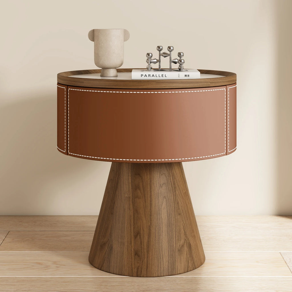 Round Design Bedside Tables With Drawers Premium Aesthetic Bedside Table Modern Luxury Mesitas De Noche Bedroom Furniture