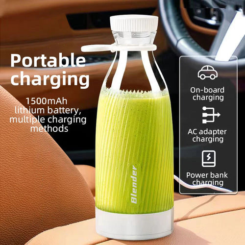 Portable Blender 500ml Mini Juicer USB Rechargeable Personal Smoothie Maker Multifunctional Travel Juice Cup Home Office