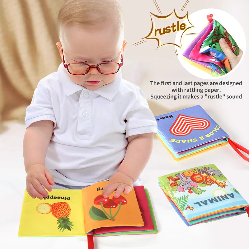 Children Cloth Book Rustle Sound Soft Cloth Book Parent-child Interaction Tear-proof Cognition Toys Six-piece Set