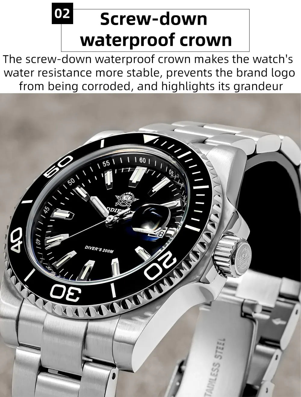 ADDIESDIVE New Diving Watch Men Luminous Cerammic Bezel 316L Stainless Steel 200m Waterproof AR Coated 41mm Quartz Wristwatch