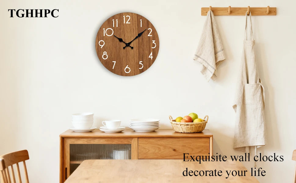 Modern Wooden Wall Clock Minimalist Decor for Living Room Bedroom Non Ticking Clock Stylish Gift for Home Decor Enthusiasts