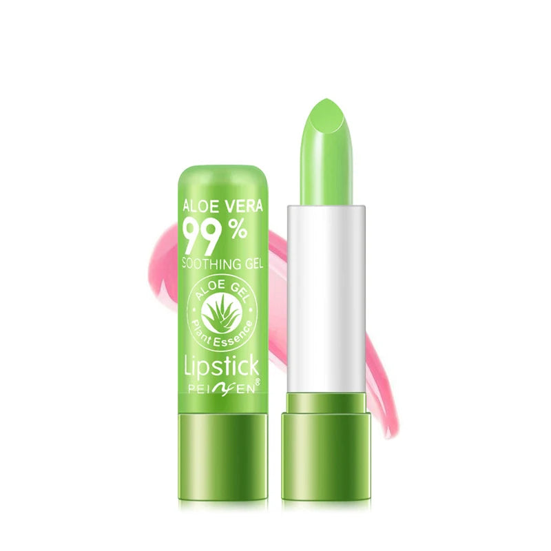 Aloe Vera Color-Changing Lip Balm, Moisturizing Repairing, Waterproof, Anti-Dryness,Temperature-Activated Lipstick for Hydration