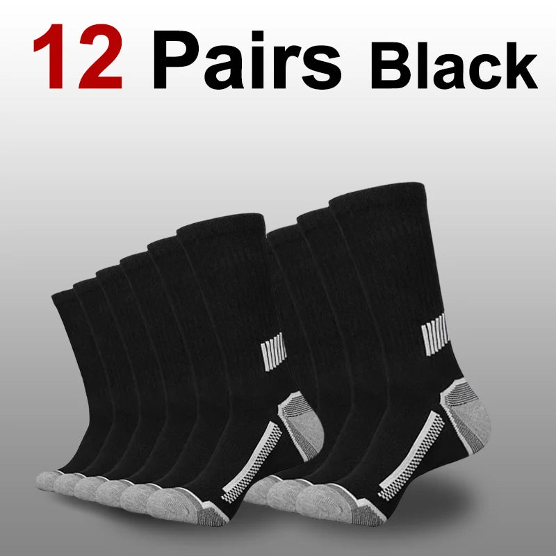 6/12 Pairs Men Mid Tube Casual Basketball Socks Soft Comfortable Breathable Odor Proof Sweat Absorbing All Season Sports Socks