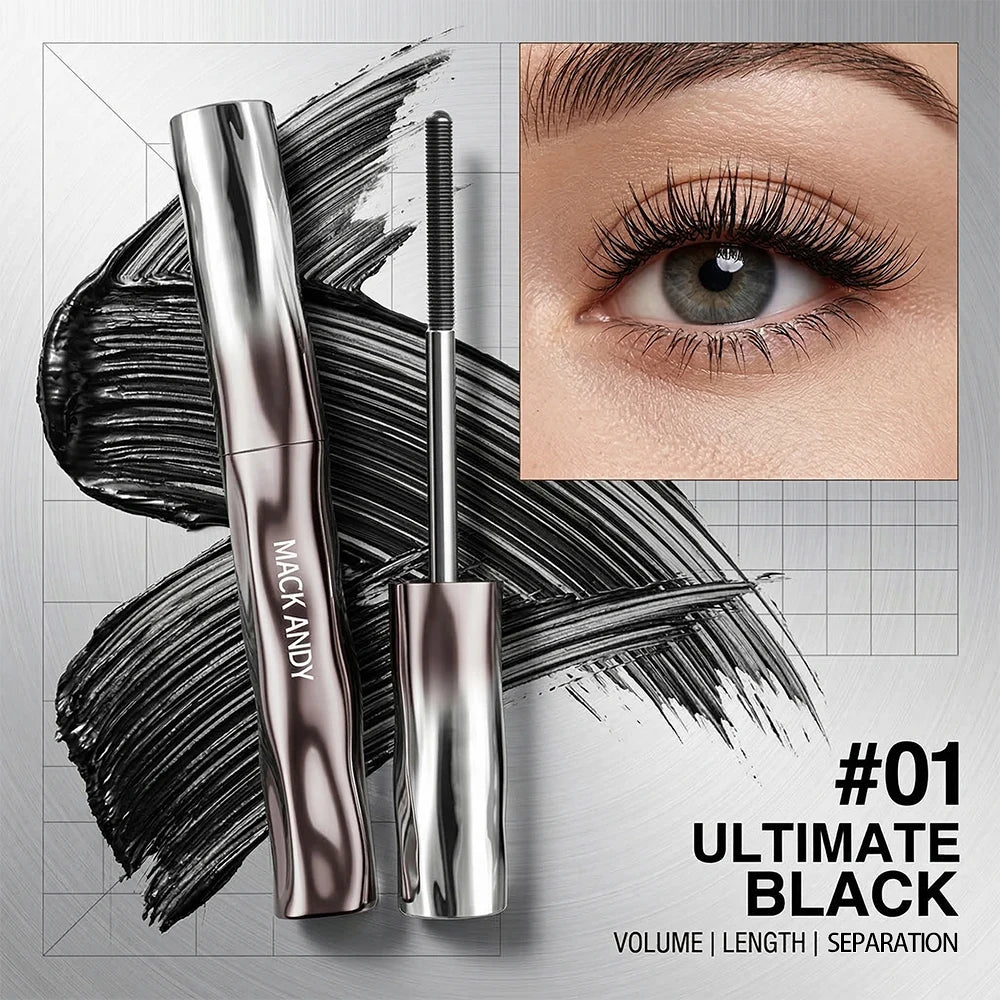 MACK ANDY Original Mascara Volumizing & Lengthening Mascara Washable Longwear & Smudge Resistant Make Up Blackest Black Eyelash