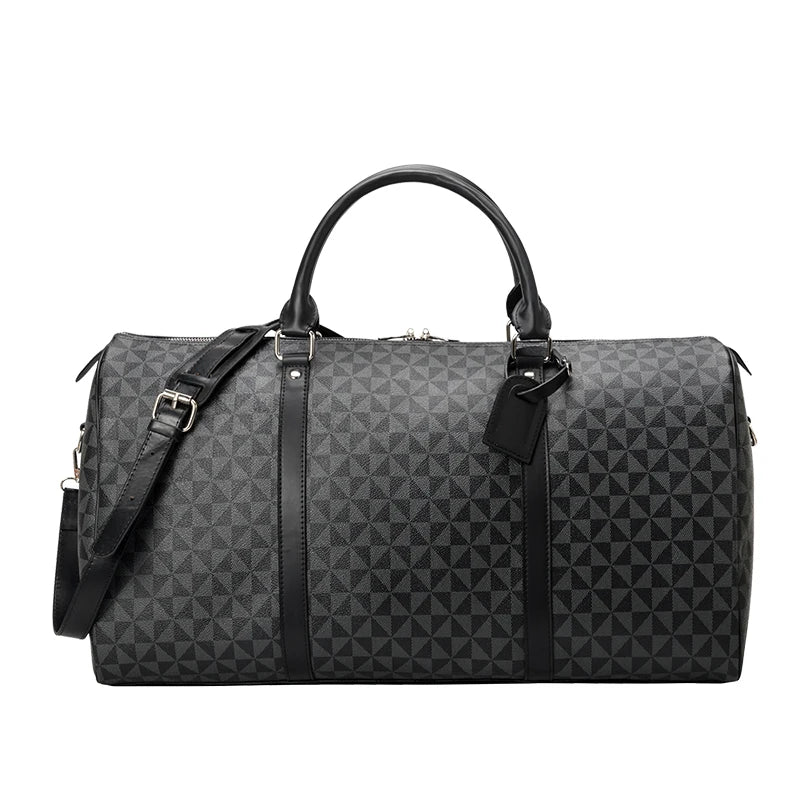 Vintage Large Travel Duffle Tote Bag for Women And Men Durable Leather Weekender Carry-On Travel Bag for Airplan Gym Work