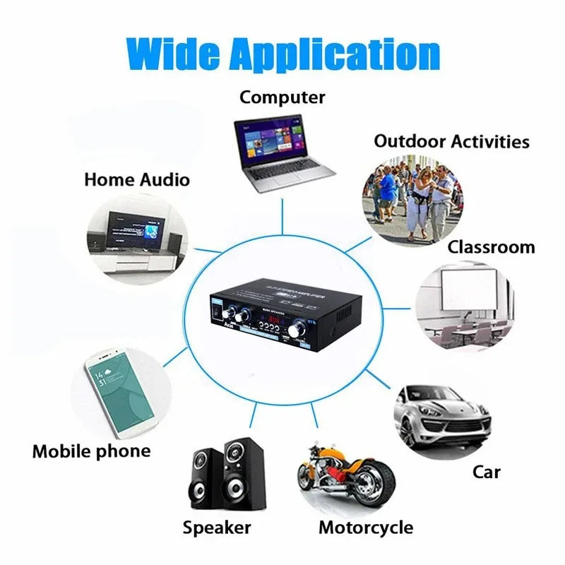 G30 Digital Amplifier 30W + 30W HiFi Stereo Bluetooth USB Radio - Compact, High-Quality Sound for Home Audio & Small Stage