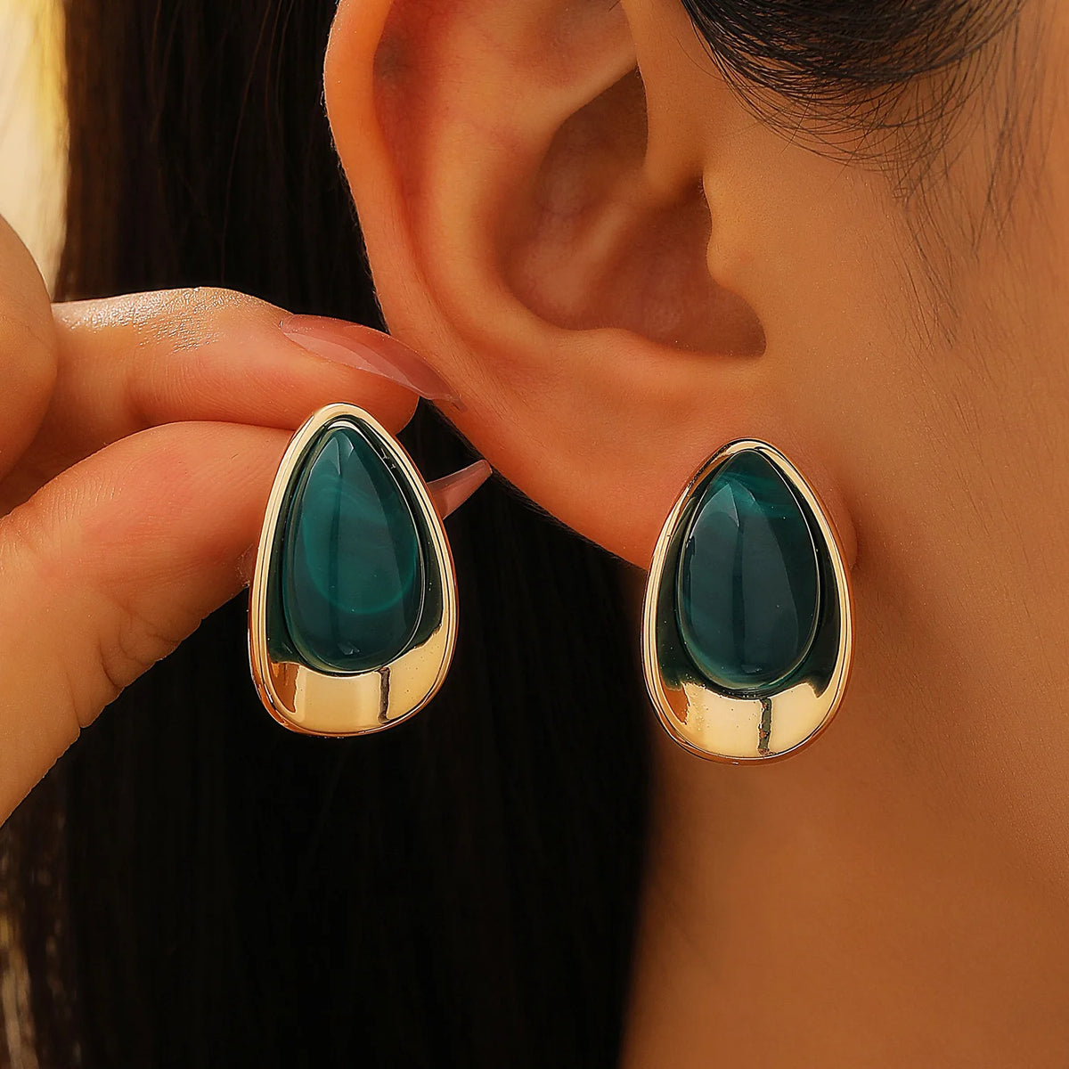 Fashion Ins Minimalist Water Droplet Earrings, Elegant Women's Luxury Quality Jewelry Accessories, Trendy Party Holiday Gifts