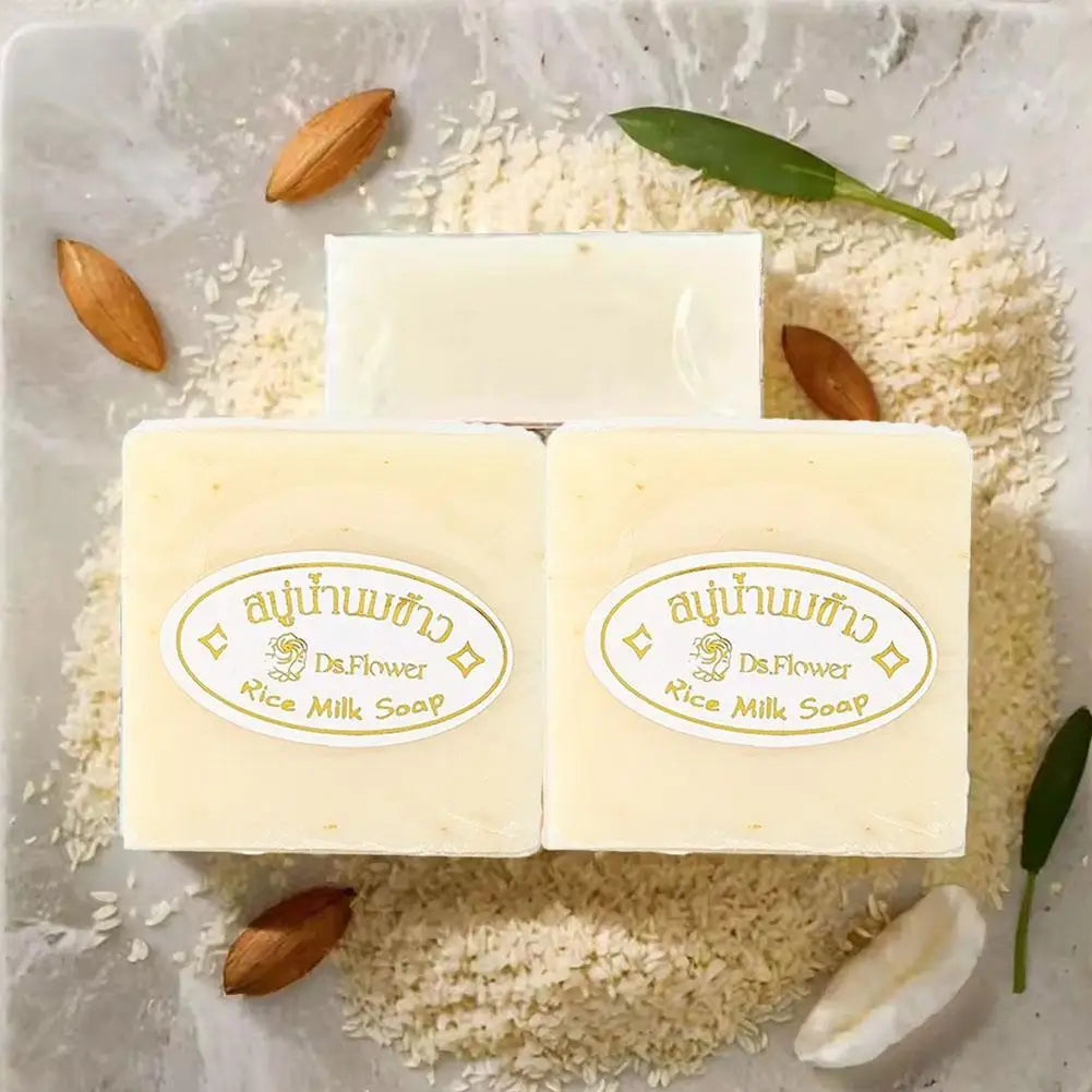 Rice Milk Soap Original Wholesale Handmade Soap Milk Rice Soap Moisturizing and Oil Control Body Faces Cleaning1/2/3PCS