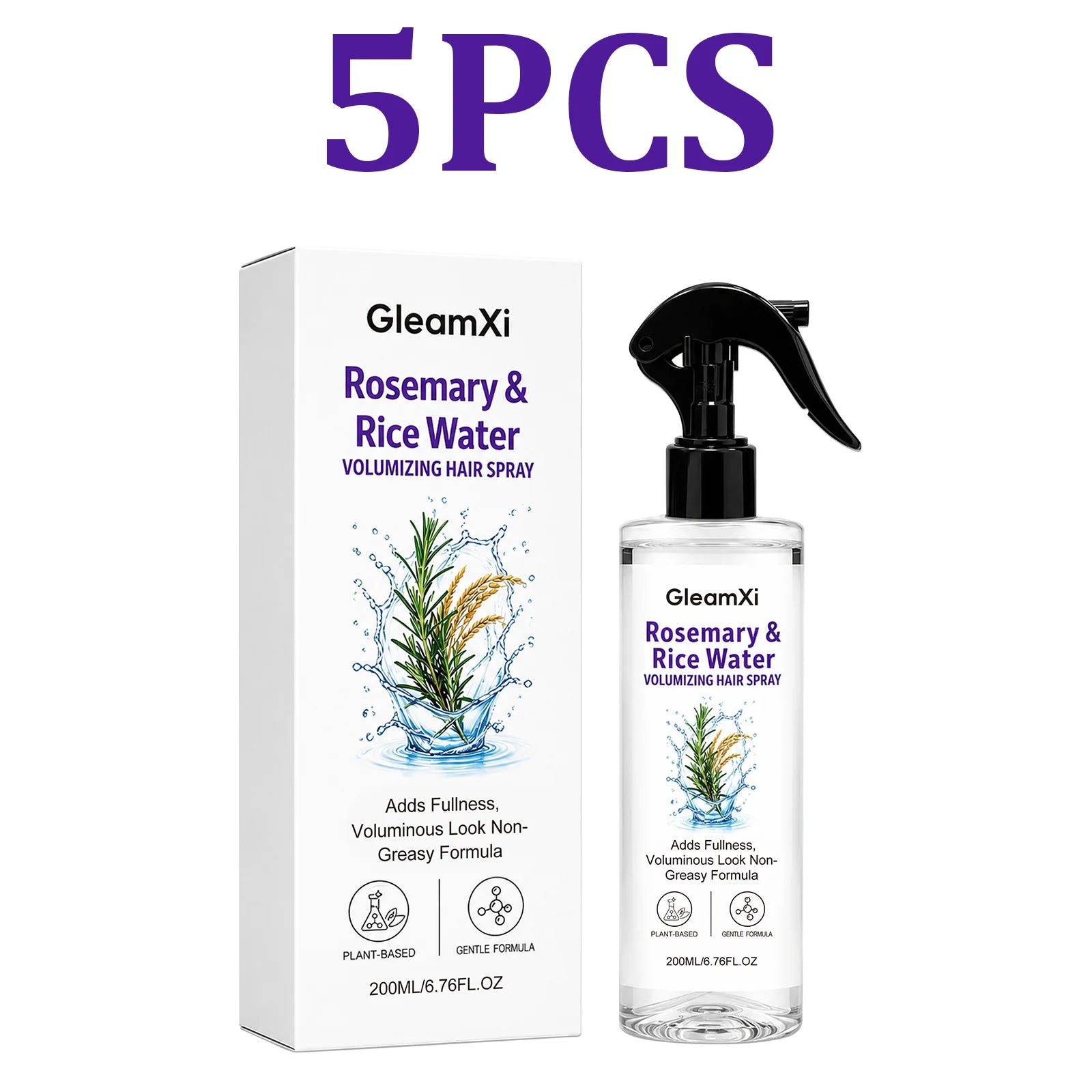 Rosemary Rice Water Hair Root Nourishing Spray Volumizing Smoothing Frizz Control Moisturizing Mist Hair Styling Finishing Spray