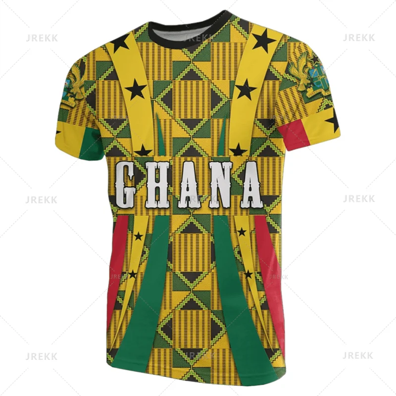 3D Ghana Nationa IndependenceDay Printed T Shirt The Republic-of Ghana Emblem Flag Graphic Tee-shirts For Men Mens Clothing Tops