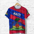 3D Print Haiti Emblem Pattern T Shirt For Men Caribbean Island Haitian Flag Print T-Shirts Casual O-neck Short Sleeve Tees Tops