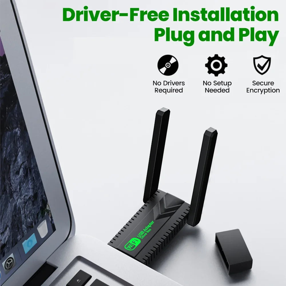 Dual Band 2.4G/5Ghz 1300Mbps WiFi USB3.0 Adapter Wi-Fi Dongle Receiver 802.11AC High-Speed Wireless Network Card Driver Free
