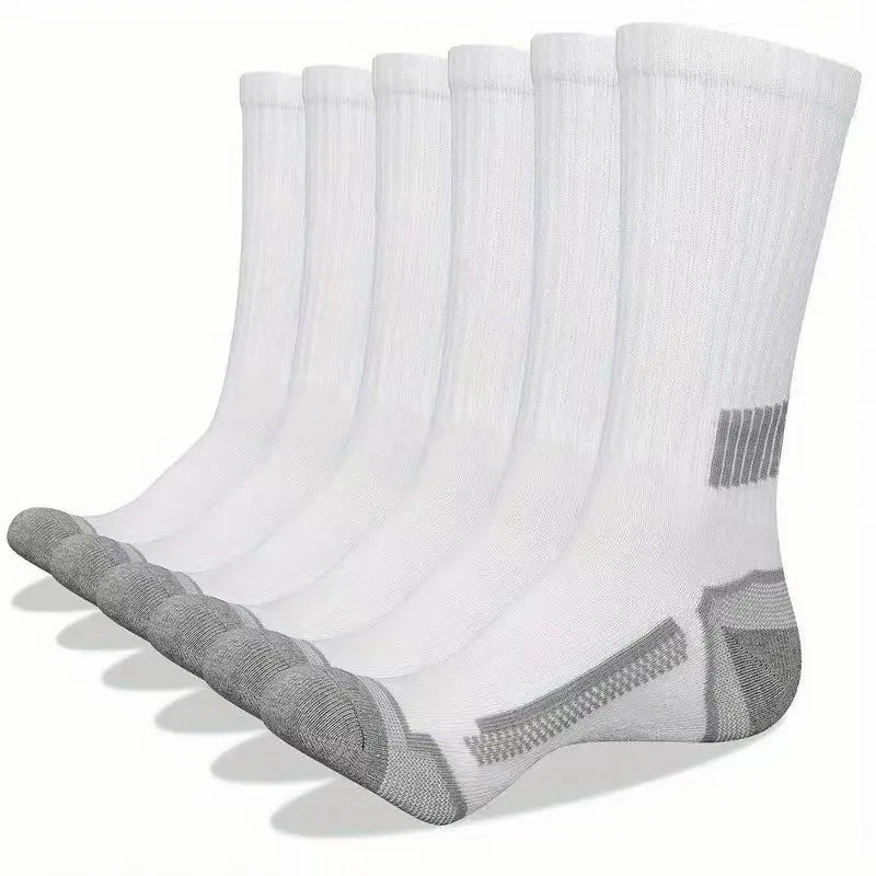 6/12 Pairs Men Mid Tube Casual Basketball Socks Soft Comfortable Breathable Odor Proof Sweat Absorbing All Season Sports Socks