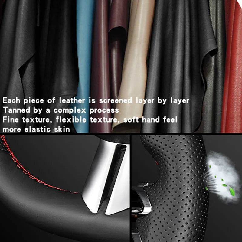 Custom Car Steering Wheel Braid Cover Genuine Leather 100% Fit For Subaru Legacy 2016 Outback 2015 2016 XV 2016 Forester 2016