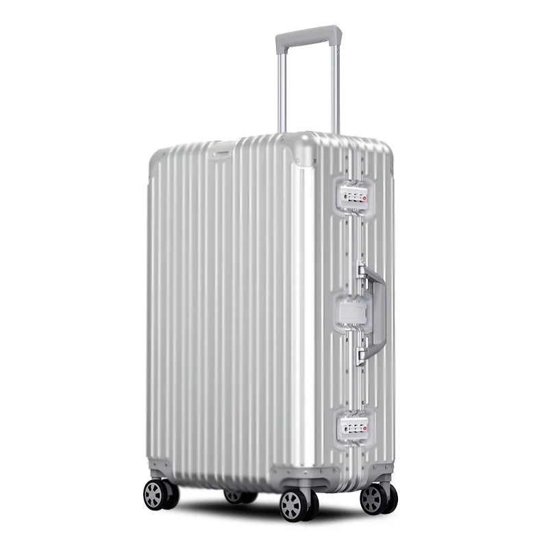All Aluminum luggage 20/22/24/26/29 inch 100% Aluminium Magnesium Alloy Suitcase Password Trolley Case Cabin Travel Suitcases