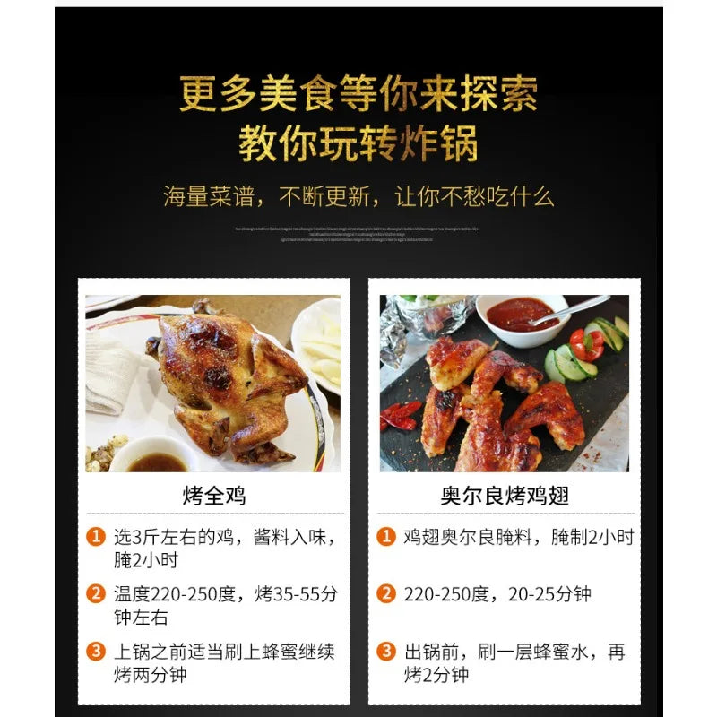 Transparent Air Fryer Oven - 12L Digital Halogen Convection Turbo Flavor Wave with Glass Bowl