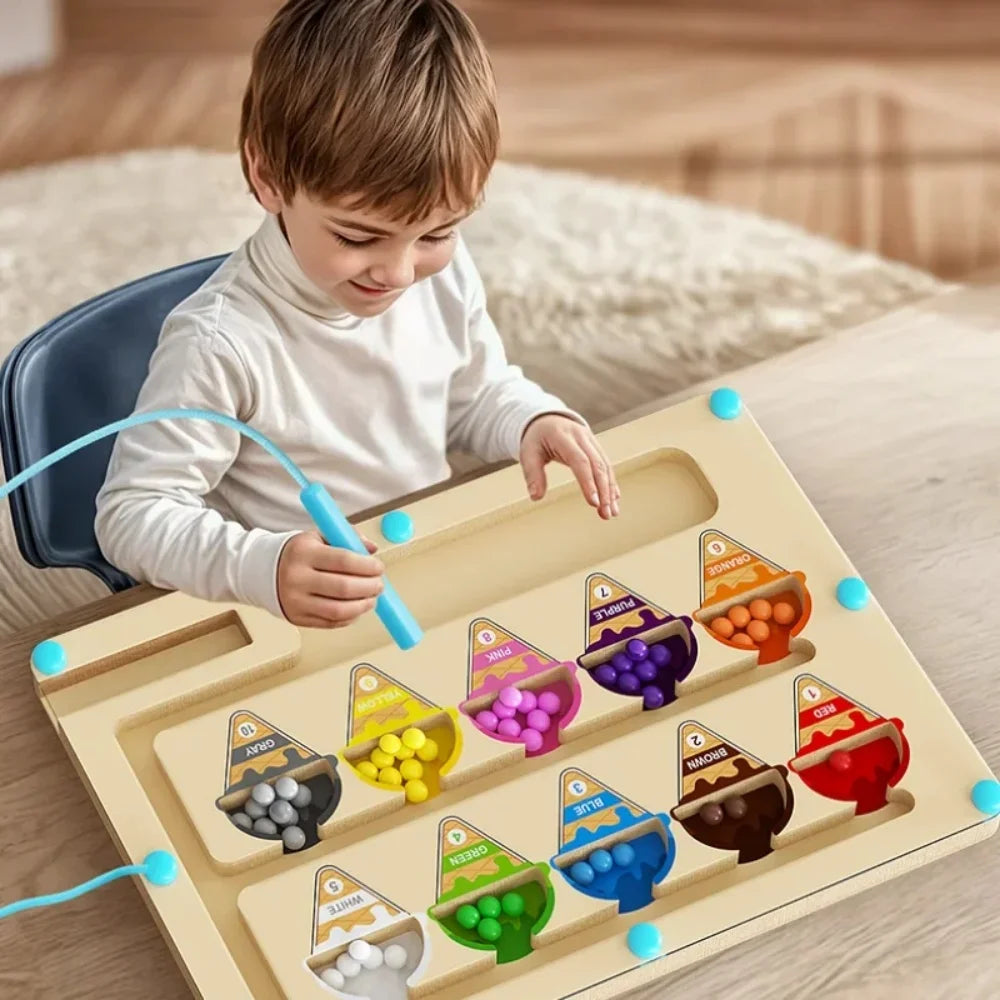 Children's Magnetic Maze Walking Ball Baby Concentration Training, Writing Logic Thinking 3-4 Year Old Early Education Puzzle To