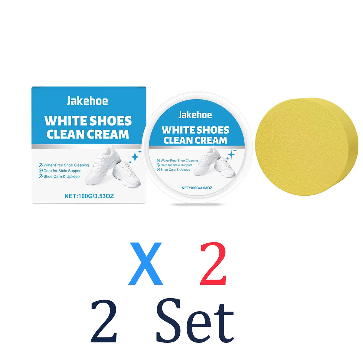 White Shoe Cleaner Cream Sneaker Stain Remover Waterless Cleaning Paste Whitening Repair Polish Leather Canvas Shoe Care 100g