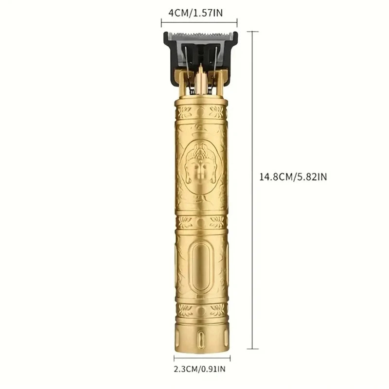 Electric Hair Clipper for Men Professional Barber Shaver Beard Trimmer Dragon Buddha Design Body Hair Cutting Machine USB