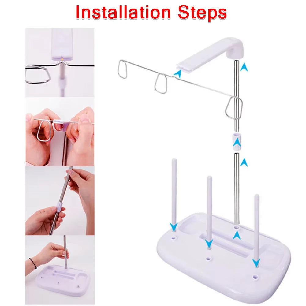 3 Spool Thread Holder Stand Light Weight Embroidery Machine Wire Rack For Domestic Sewing And Embroidery Machine Accessories
