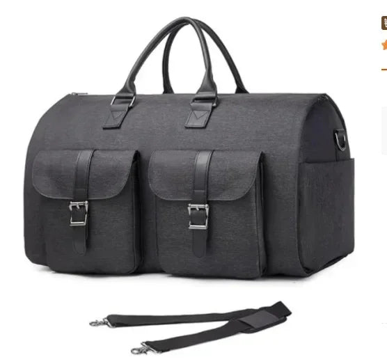 PU Leather brand men Business Travel luggage bag business Waterproof Large Convertible 2-in-1 Hanging Luggage Duffel Suit Bag