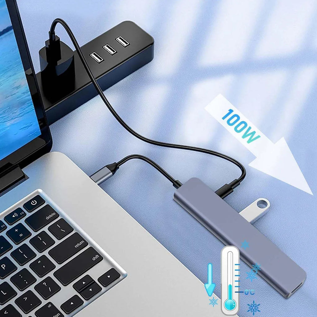 7-in-1 USB C Hub, 4K HDMI USB 3.0 Docking Station, 87W PD Charging, SD/TF Card Reader, Compatible for Laptop, Tablet, Phone