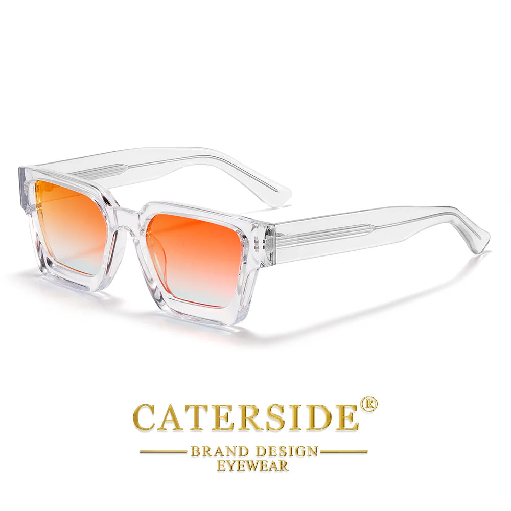 CATERSIDE New Men's Thick Frame Sunglasses Square Frame Gradient Suneyewear Women's Luxury Gift Outdoor Travel Eyewear UV400