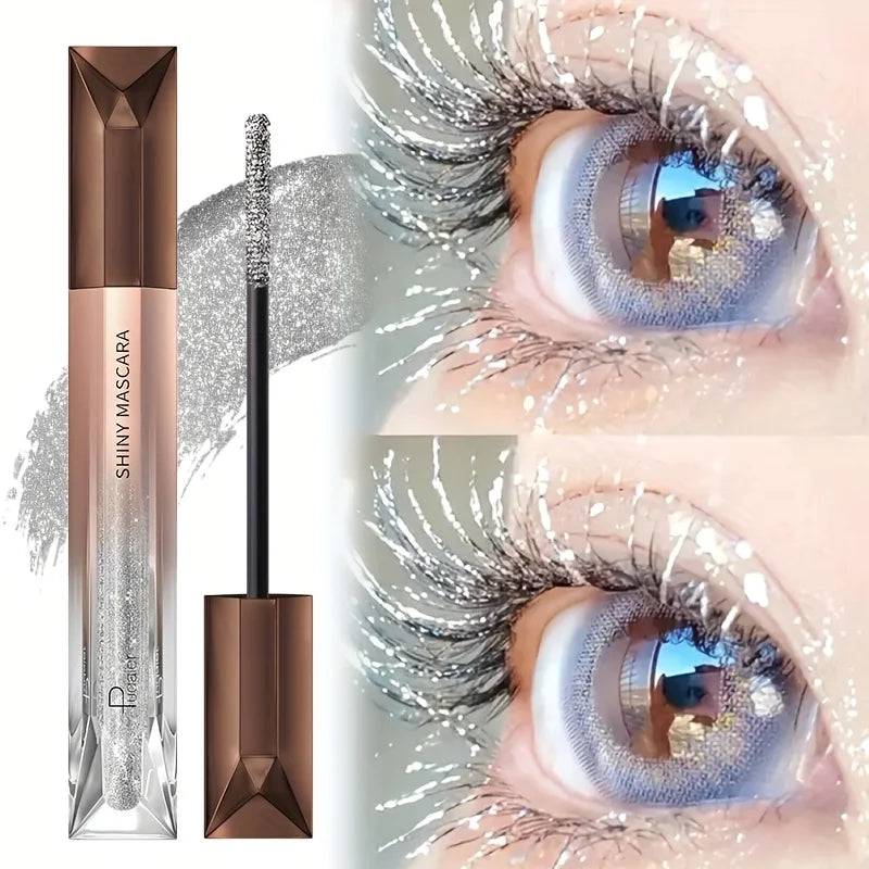 Glitter Sparkling Mascara，Long-Lasting, Effects, Waterproof, Smudge-Proof , crushed diamond mascara pearlescent fine flash
