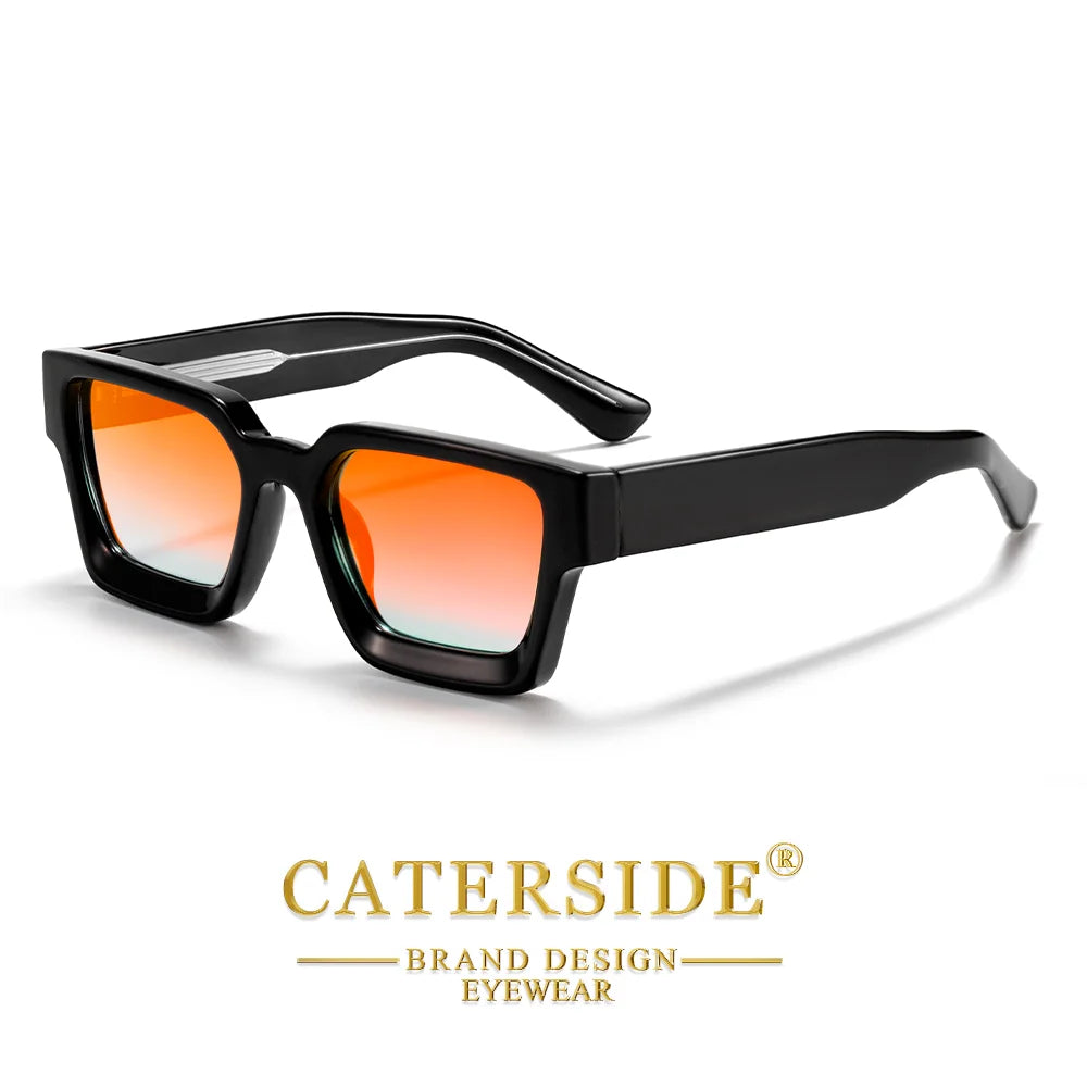CATERSIDE New Men's Thick Frame Sunglasses Square Frame Gradient Suneyewear Women's Luxury Gift Outdoor Travel Eyewear UV400