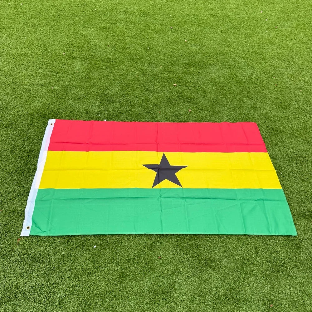 Ghana Flag 150x90cm Large 3x5 FT Ghanaian National Flag Polyester Double Stitched Outdoor Indoor Decoration