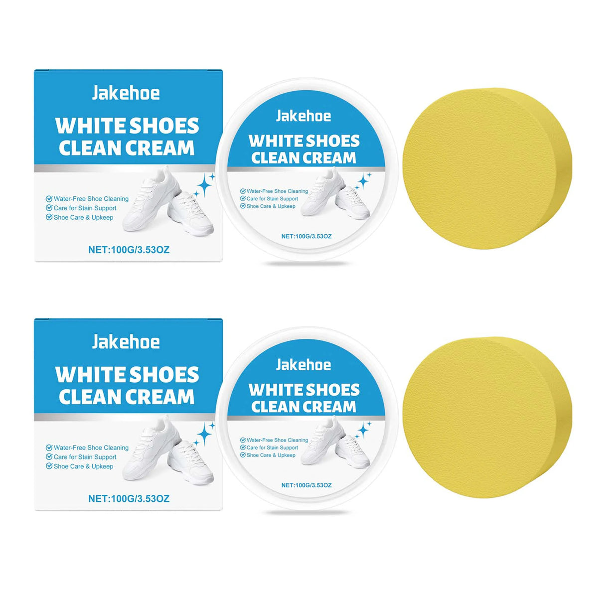 White Shoe Cleaning Cream Remove Yellow Stains Reduce Odor Water-Free Restore Luster Decontamination Specific White Shoe Cleaner