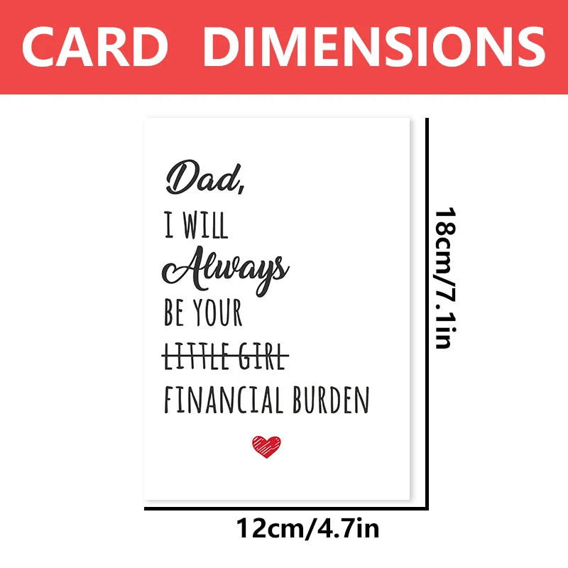 1 pc funny Father’s Day card with fun text Creative greeting card perfect gift for dad.