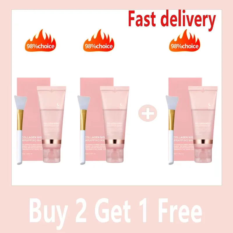 Collagen Peel Off Facial Mask Gently Cleansing Deeply Hydrating Moisturizing Face Mask Korean Skin Care Cream 75ml/100g