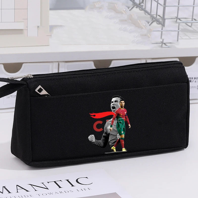 CR7 Pencil Cases Cartoon Football Star Ronaldos Large Pen Bags Fashion Boys Girls Pencil Bag School Stationery Supplies Gift New